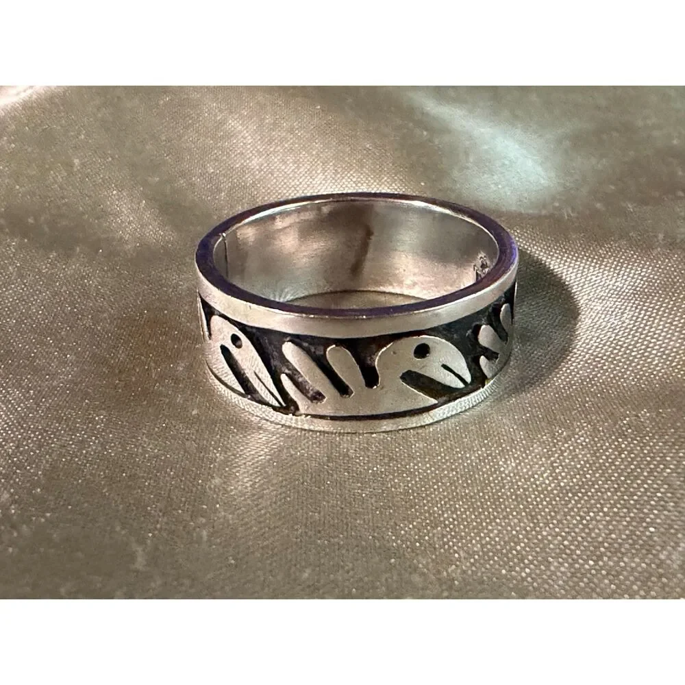 Vintage Taxco Mexico 925 Sterling Silver Bird Band Ring Size 10 Eagle 3 UPC